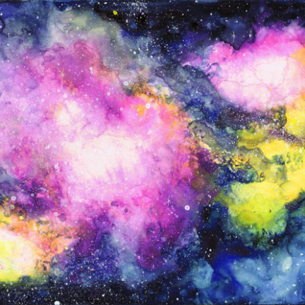 Rose Galaxy Gouache Space Nebula Painting | Beth Carson