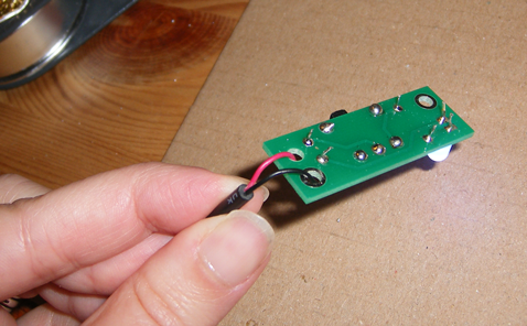The back side of the Kitronik USB lamp kit