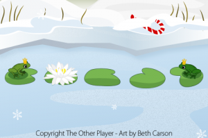 Winter Scene Frogs Mock-up Game Art - The Other Player Art by Beth Carson