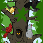 Coloured Tree Scene Mock-up- Copyright The Other Player - Art by Beth Carson