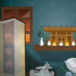 Zen Hotel Room Background Layout Art for Game - The Other Player Art by Beth Carson