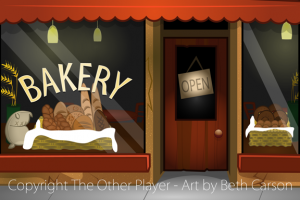 Bakery Outside Game Art - The Other Player Art by Beth Carson
