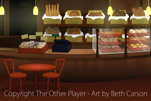 Bakery Seating Area Game Art - The Other Player Art by Beth Carson