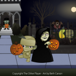 Spooky Halloween Scene Mockup Game Art -The Other Player Art by Beth Carson