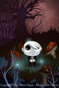 Spooky Mushroom Forest Scene Game Art - The Other Player Art by Beth Carson