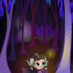 Enchantress in a Forest Layout Mock-up Game Art - The Other Player Art by Beth Carson