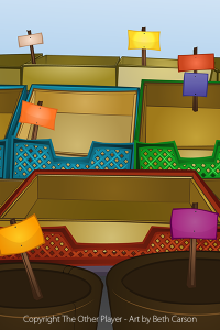 Fruit Stand Background Art for Games - The Other Player Art by Beth Carson