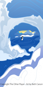 Ice Cave Penguin Background Art for a Game - The Other Player Art by Beth Carson