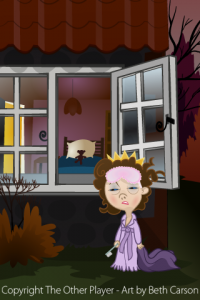 Bedroom Window Tooth Fairy Background Art for Game - The Other Player Art by Beth Carson