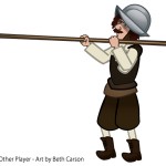 Pikeman Character Game Character - Copyright The Other Player, Art by Beth Carson