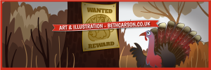 turkey wanted poster illustrator art | Beth Carson