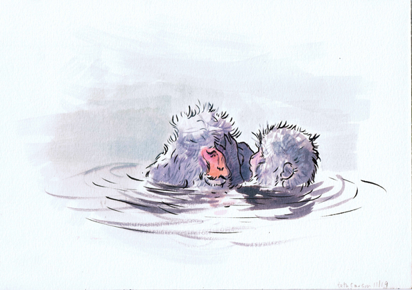 Two Snow Monkeys in an Onsen - Beth Carson www.bethcarson.co.uk